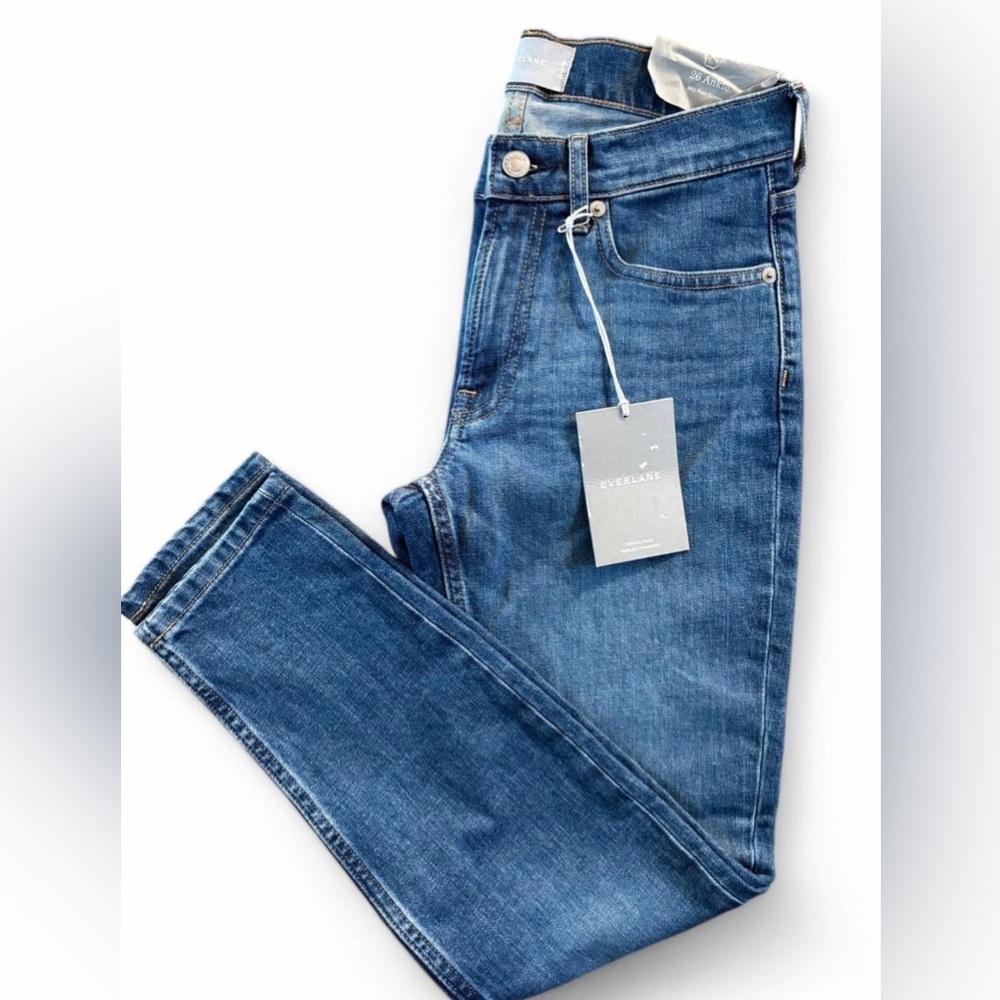 NWT EVERLANE Mid rise ankle skinny blue jean
